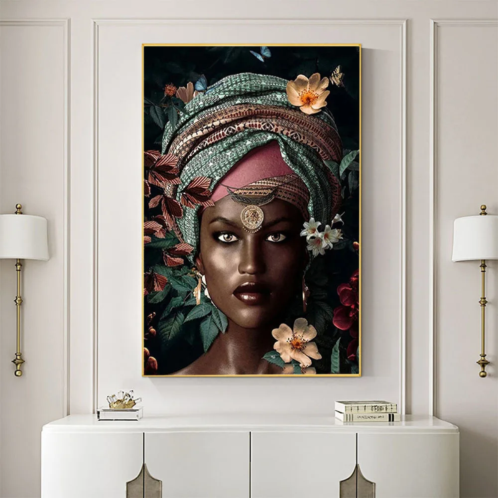 African Woman DIY Cross Stitch Embroidery 11CT Kits Craft Needlework Set Cotton Thread Printed Canvas Home     Dropshipping