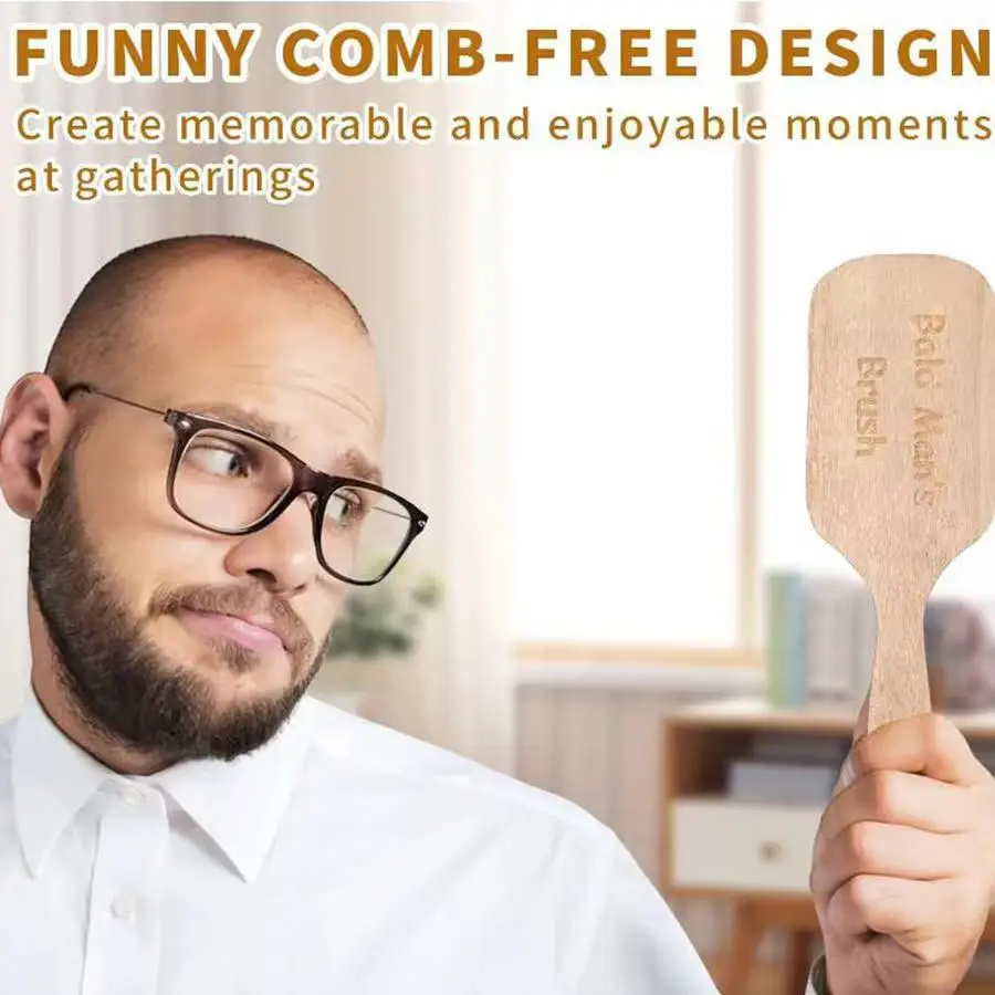 Funny Wooden Comb for Bald Men Gift Idea for Bald Guys Novelty Comb