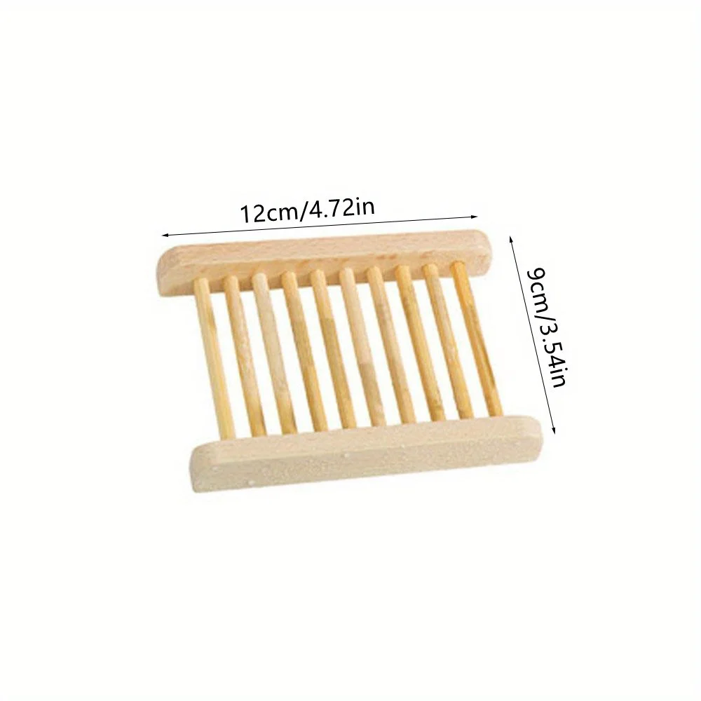 Portable Natural Wood Soap Tray Rack Bathroom Shower Holder Non-Slip for Home Use