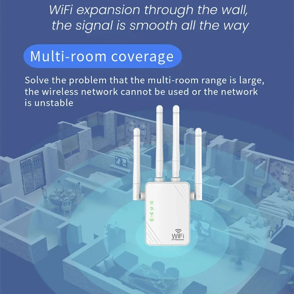 새로운 와이파이 중계기 와이파이 증폭기 5G 신호 와이파이 익스텐더 네트워크 와이파이 부스터 1200Mbps 5 Ghz 원격 무선 와이파이 중계기