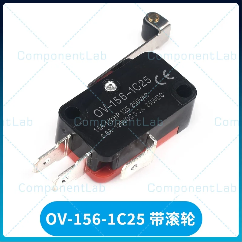 10-50PCS OV-156-1C25 Micro-motion Limiting Travel Switch OV-153-1C25 Silver Contact Long Handle with Roller