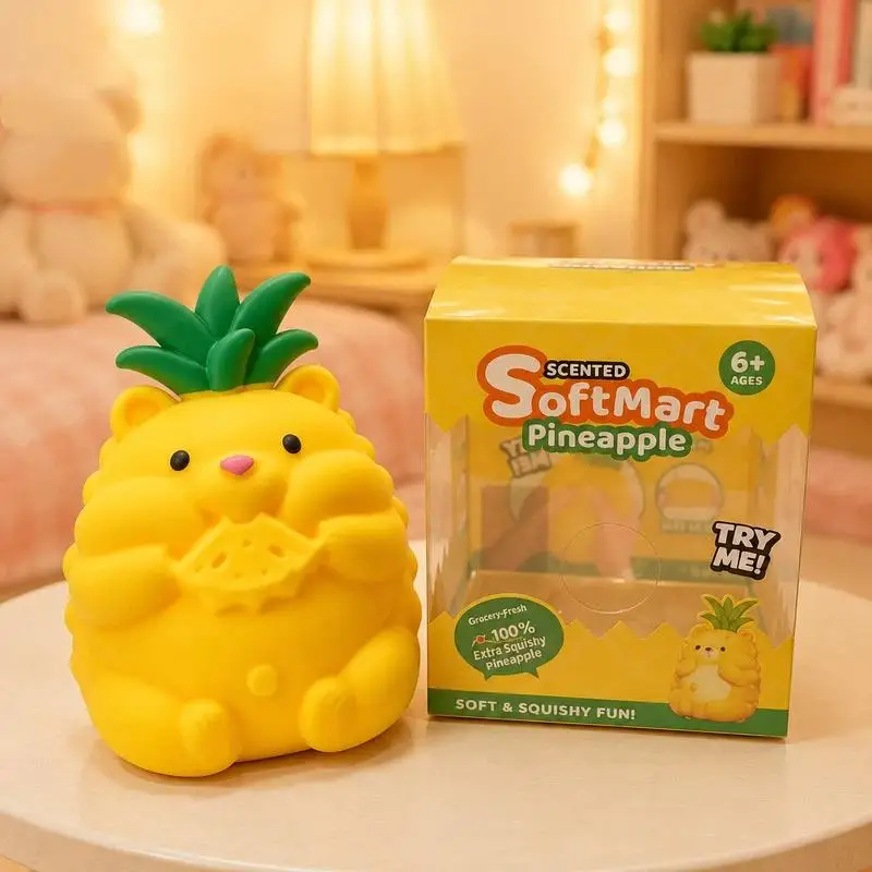 Cute Pineapple Bear Decompression Squeeze Toy Slow Rising Soft Relax Toy for Adults Friends Daily Use