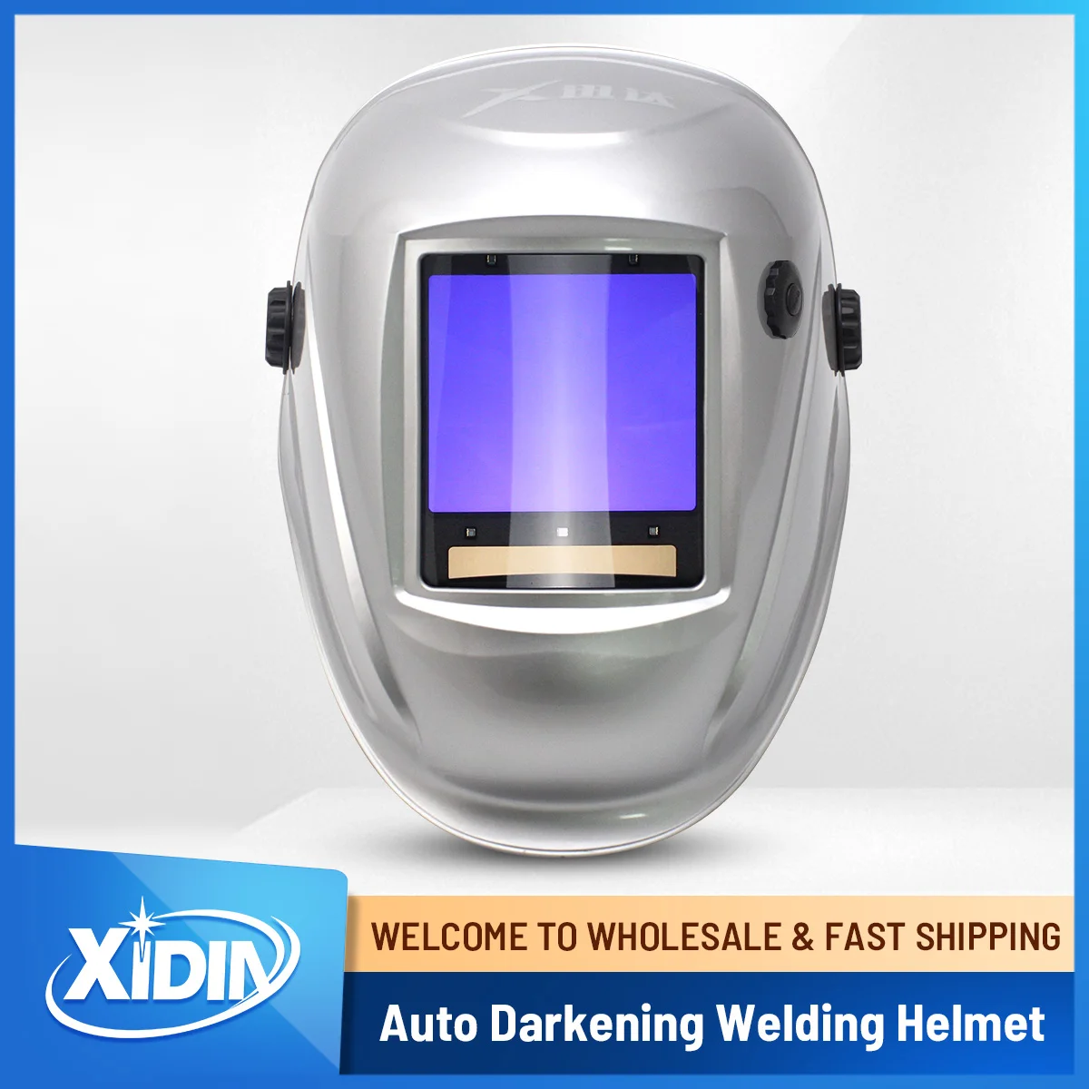 Welding Helmet Auto Darkening 1/1/1/1 Top Optical Clarity Wide Shade 3-14 for TIG MIG ARC Weld Plasma Cut Grinding(Silver 999D)