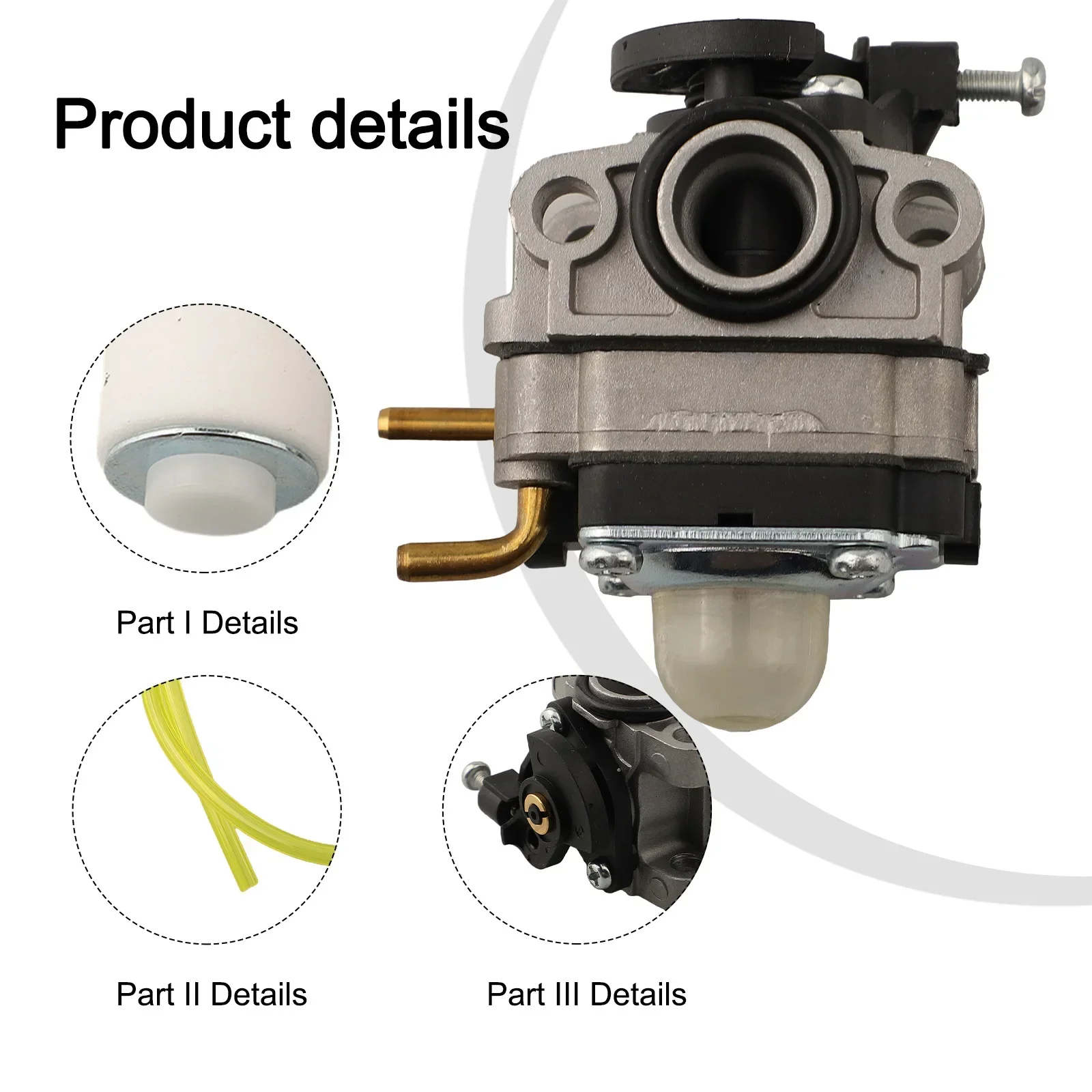 Improved Carburetor Solution for Hyper Tough HY26SST 26cc Trimmer and For Black Max BM25CSAC 25cc Gas Trimmers