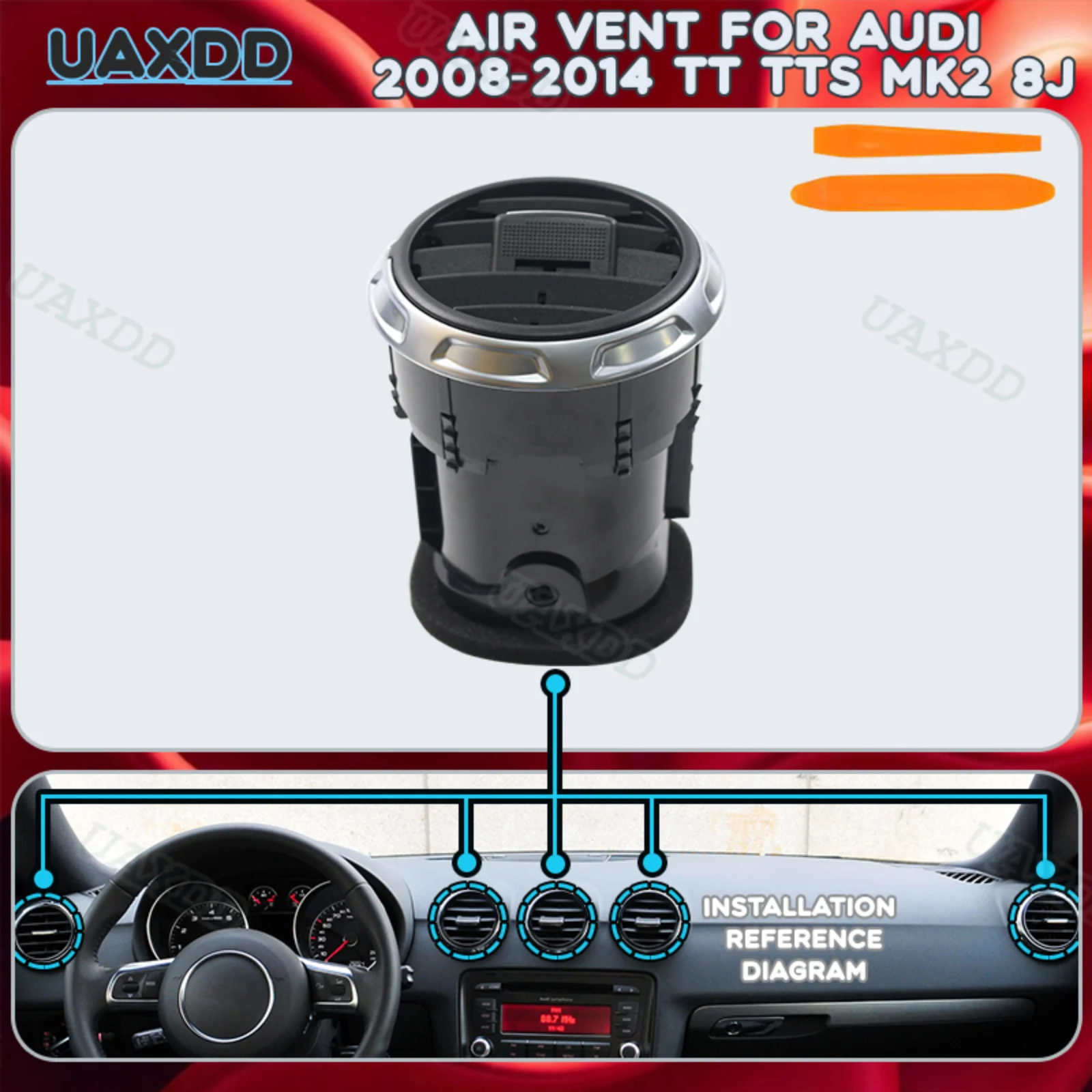 Car Air Conditioning assembly AC For 2008-2014 Audi TT TTS Mk2 8J Outlet Ventilation Adjustable Parts Replacement Grille Plastic