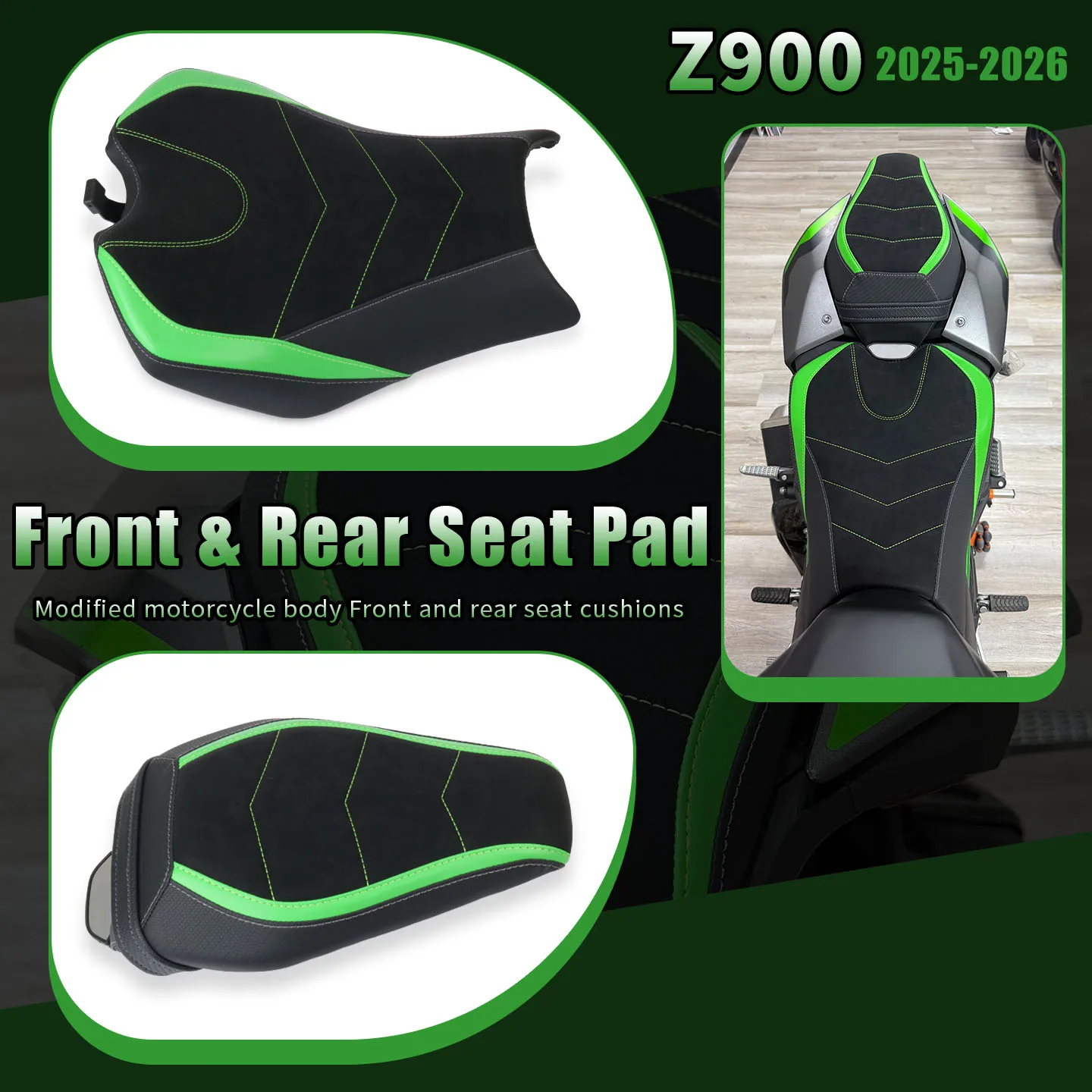 

For Z900 2025 2026 Motorcycle High Seat Cushion Front Driver Seat Pad Rear Passenger Cushion Pillion Hump Cowl Fairing