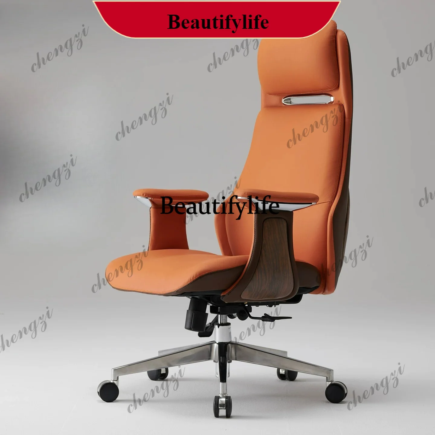 K182Business office leather boss class swivel chair lunch break computer study comfortable waist chair