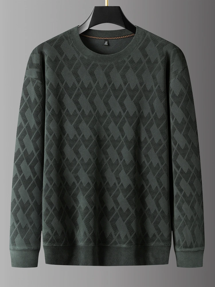 

Мужской зимний свитшот с круглым вырезом и флисовой подкладкой, длинный рукав, оверсайз, модный, теплый пуловер