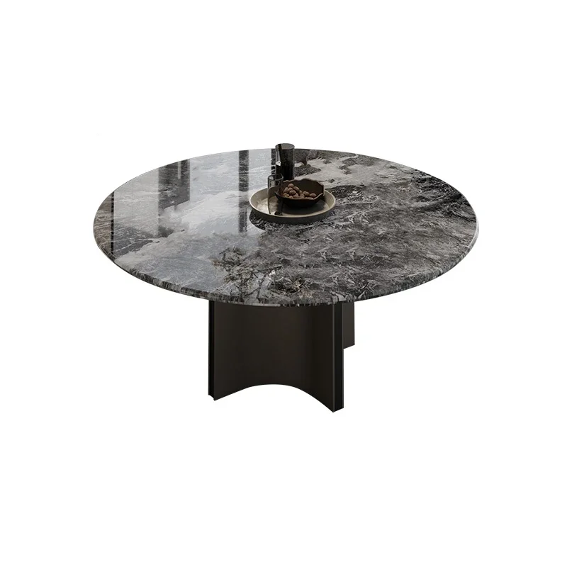 Marble dining table flat replacement luxury stone Bulgari countertop round light luxury high-end home luxury Italian style
