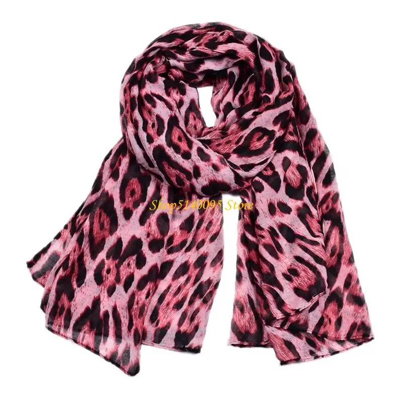 DXAE Sciarpa convertibile con stampa leopardata Avvolgimento leggero per testa Attività all'aperto da viaggio