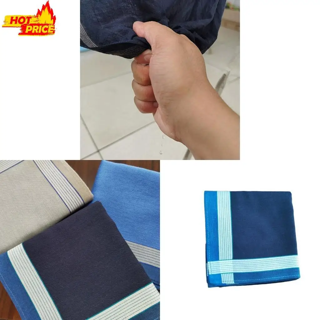

43x43cm Male Striped Handkerchiefs Convenient Hankies Pocket Striped Pattern Pocket Square Handkerchiefs for Male