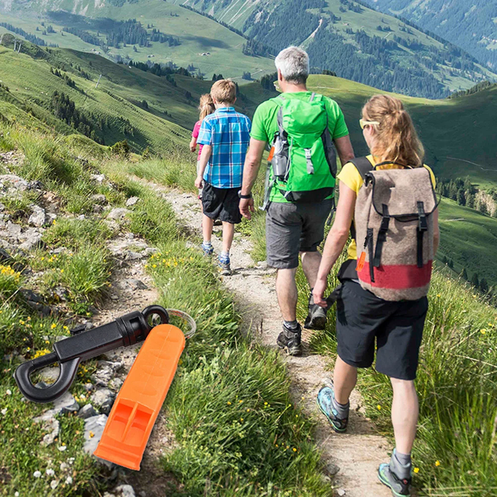 5 قطعة صفارة إنقاذ في الهواء الطلق صفارات بلاستيكية للطوارئ للتخييم التنزه الصيد التجديف مع إشارة السلامة كيرينغ