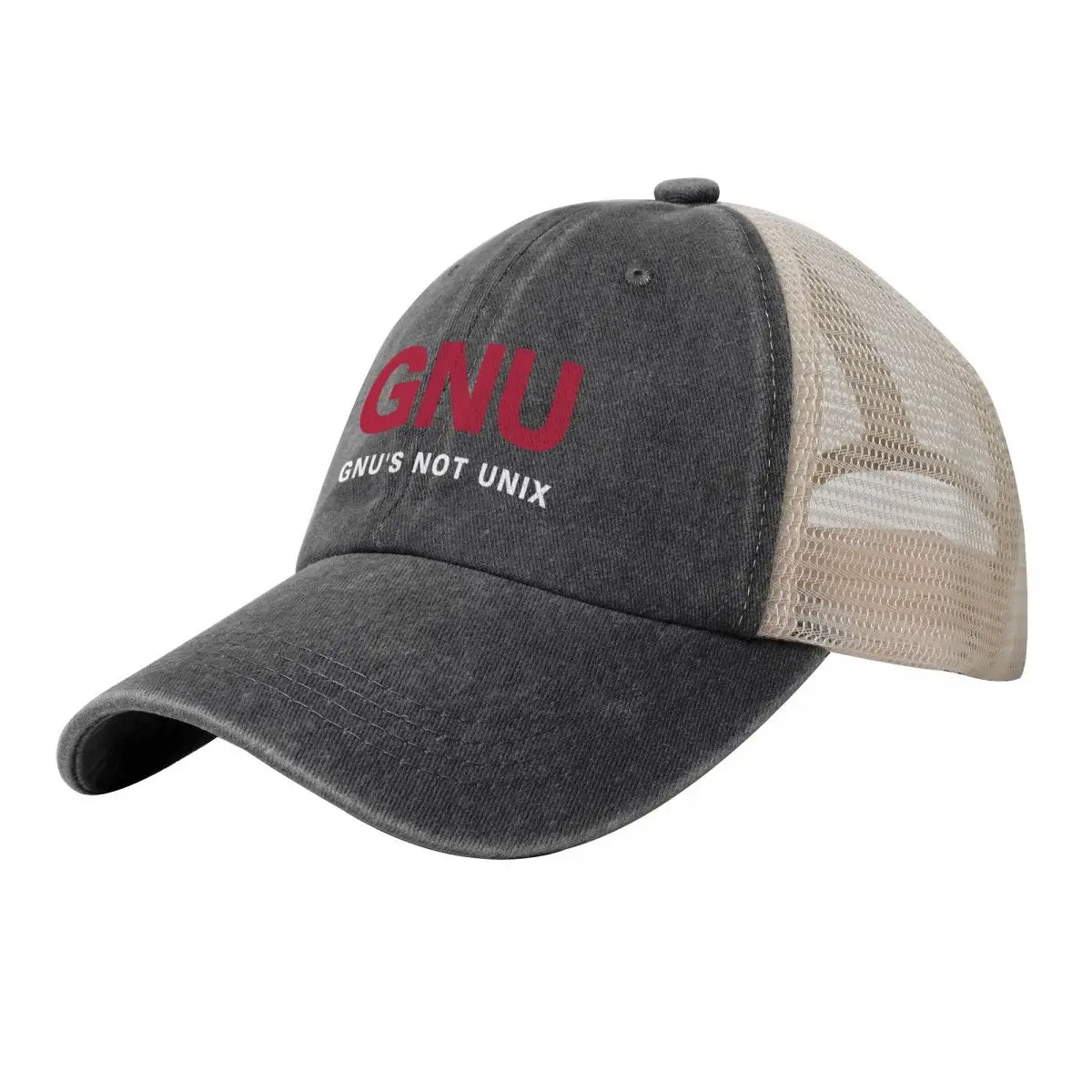 

GNU - Gnu's Not Unix Cowboy Mesh Baseball Cap |-F-| Designer Hat Uv Protection Solar Hat Horse Hat Mens Women's