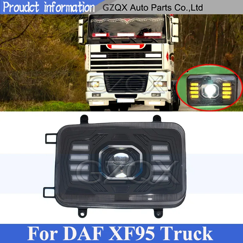 

CAPQX LED Front Bumper Head Light Head Lamp For DAF XF95 Truck 1997-2002 Headlight Headlamp Trun Light Daytime Running Light DRL