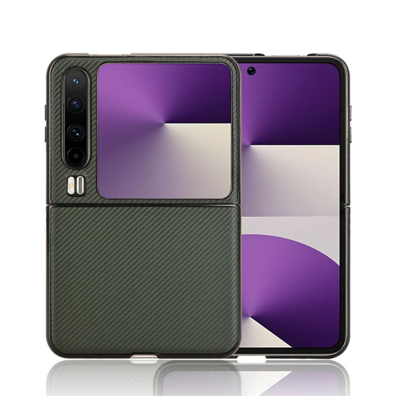 Para Huawei Pura X parte trasera de cuero de fibra de carbono a prueba de arañazos para Huawei PuraX pura x funda protectora dura para teléfono