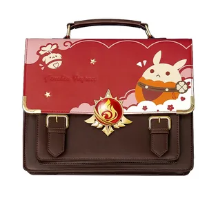 Gen -Impact Game Cosplay -Umhängetasche, Wanderer Xiao Theme -Tasche, PU Studentenschule Campus, Metal Rucksack Eye of God, Geschenk 6 Hauptverkäufe Xiao Rucksack - №4