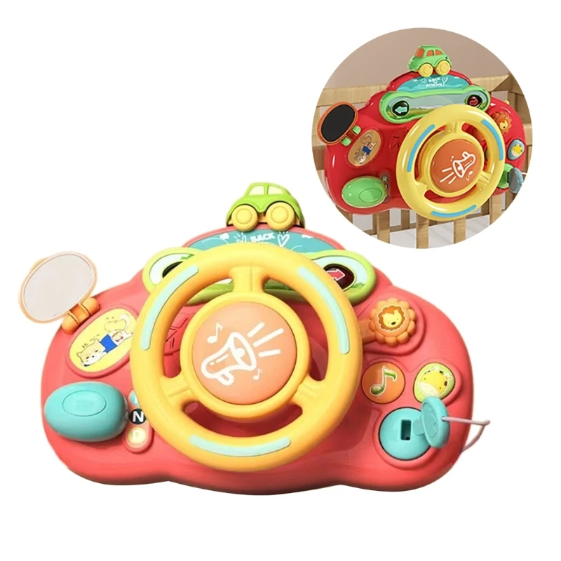 Simulation Driving Steering Wheel Toy with Colorful Lights Delightful Early Educational Toy for Toddlers Birthday Gift