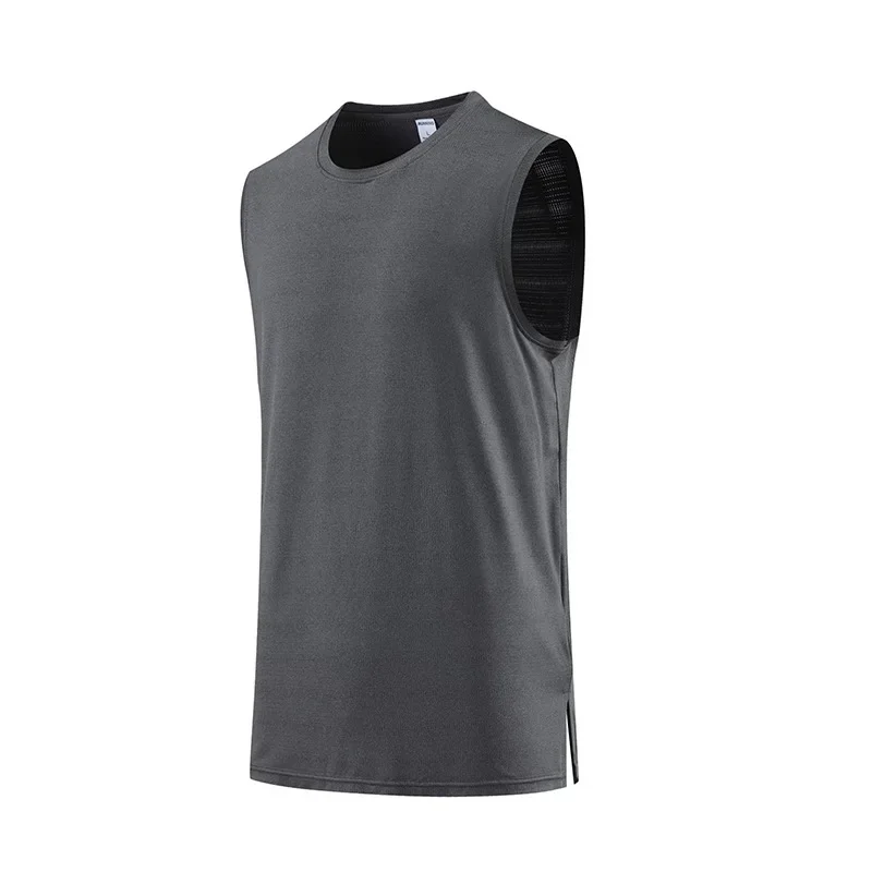 Camiseta sin mangas de secado rápido con cuello redondo para hombre, chaleco muscular de verano, ropa de gimnasio, camiseta sin mangas para culturismo, camisetas deportivas de entrenamiento