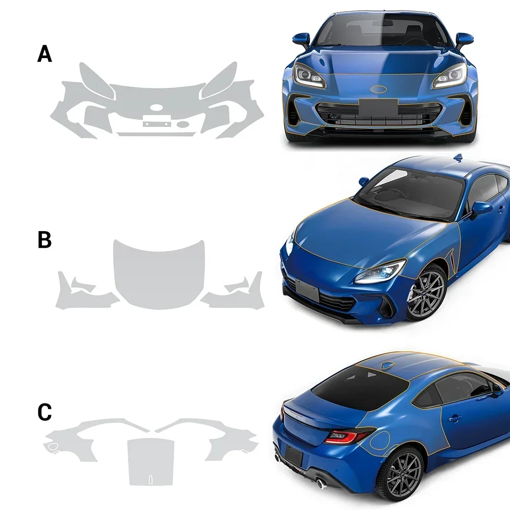 TPU Scratch Resistant Car Bumper Paint Protection Film 8.5mil For Subaru BRZ 2021 2022 2023 Clear Bra PPF Decal Kit Accessories