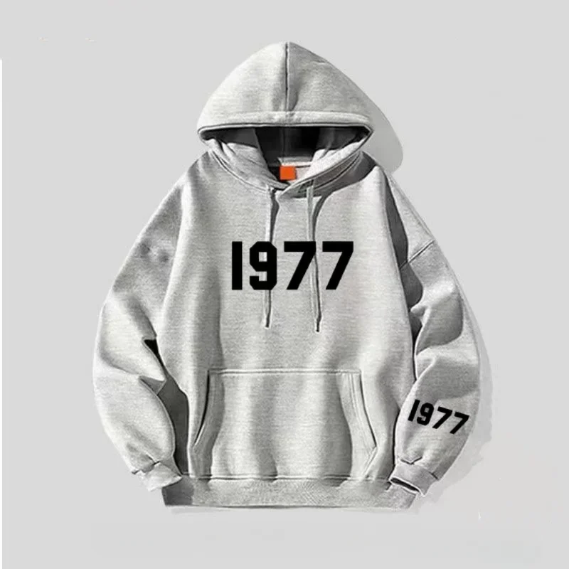 Cool 1977 Luxury Brand Graphic Mens Womens Oversize Hoodie Soft Streetwear Daily Casual Pullover Outfit Sportwear Sweatshirt