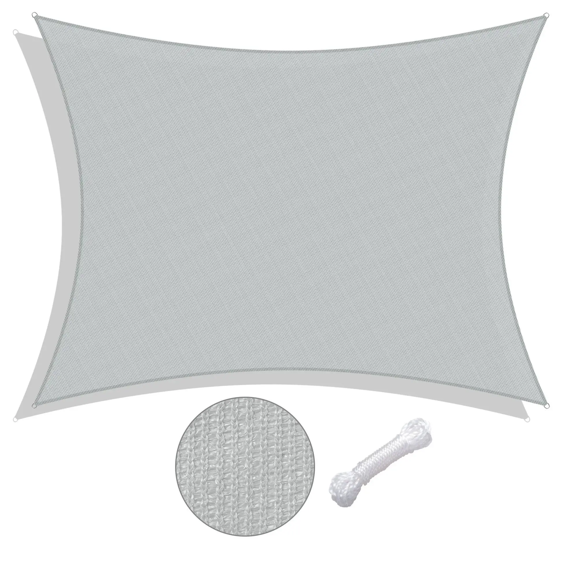

13ft x 10ft Sun Shade Sail Waterproof Outdoor Square Rectangle Sun Shade Sail Cload Gray Garden