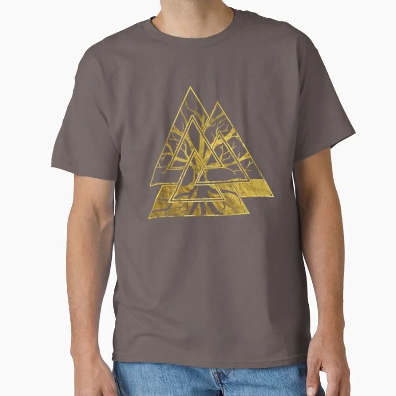 Valknut Symbol and Tree of life -Yggdrasil  Gift t shirt Large size Tops Graphic Print men's Clothes