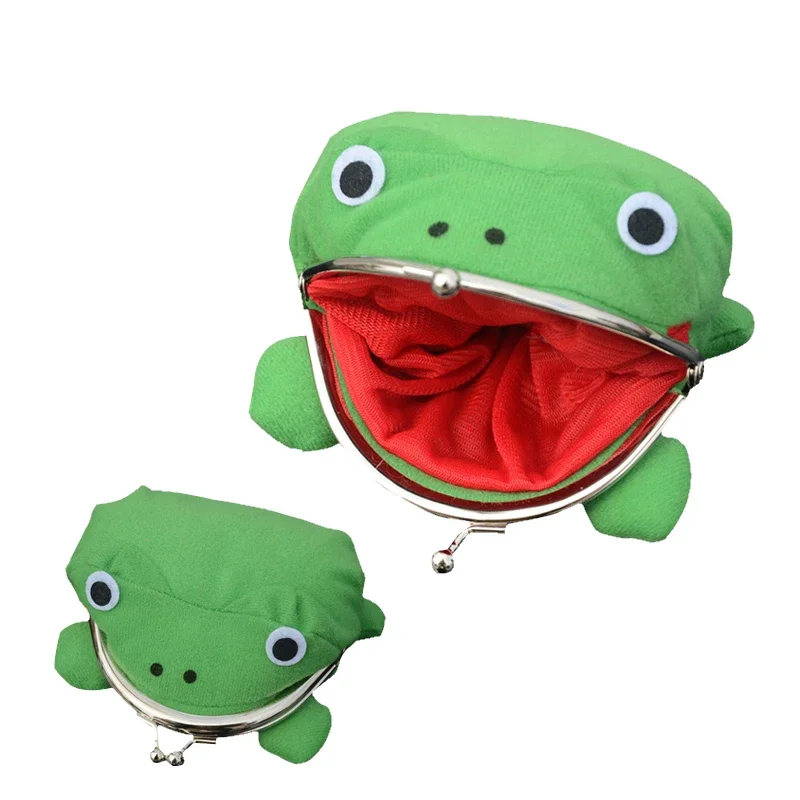 Cosplay Anime Frog Coin Purse Keychain Cute Cartoon Manga Flannel Wallet Men Women Key Purse Coin holder Plush Toy Jewelry Gift