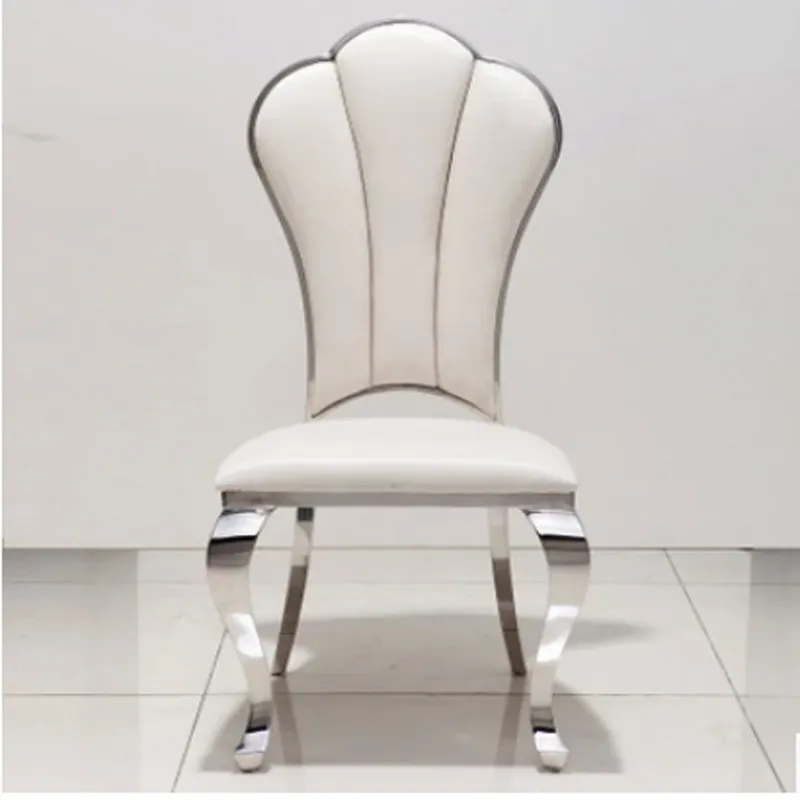 

Stainless steel dining chair European neoclassical fashion chair Hotel matching chair Home leather fabric f