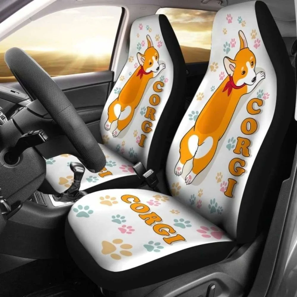 Corgi Car Seat Covers 193 ,Pack of 2 Universal Front Seat Protective Cover