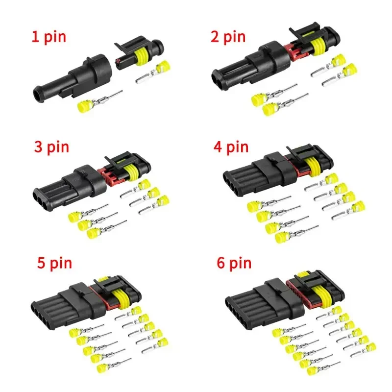 

5/10 Kits 1/2/3/4/5/6 Pin Super Sealed Waterproof Wire Connector Plug Car Battery Waterproof Connector Plug-in