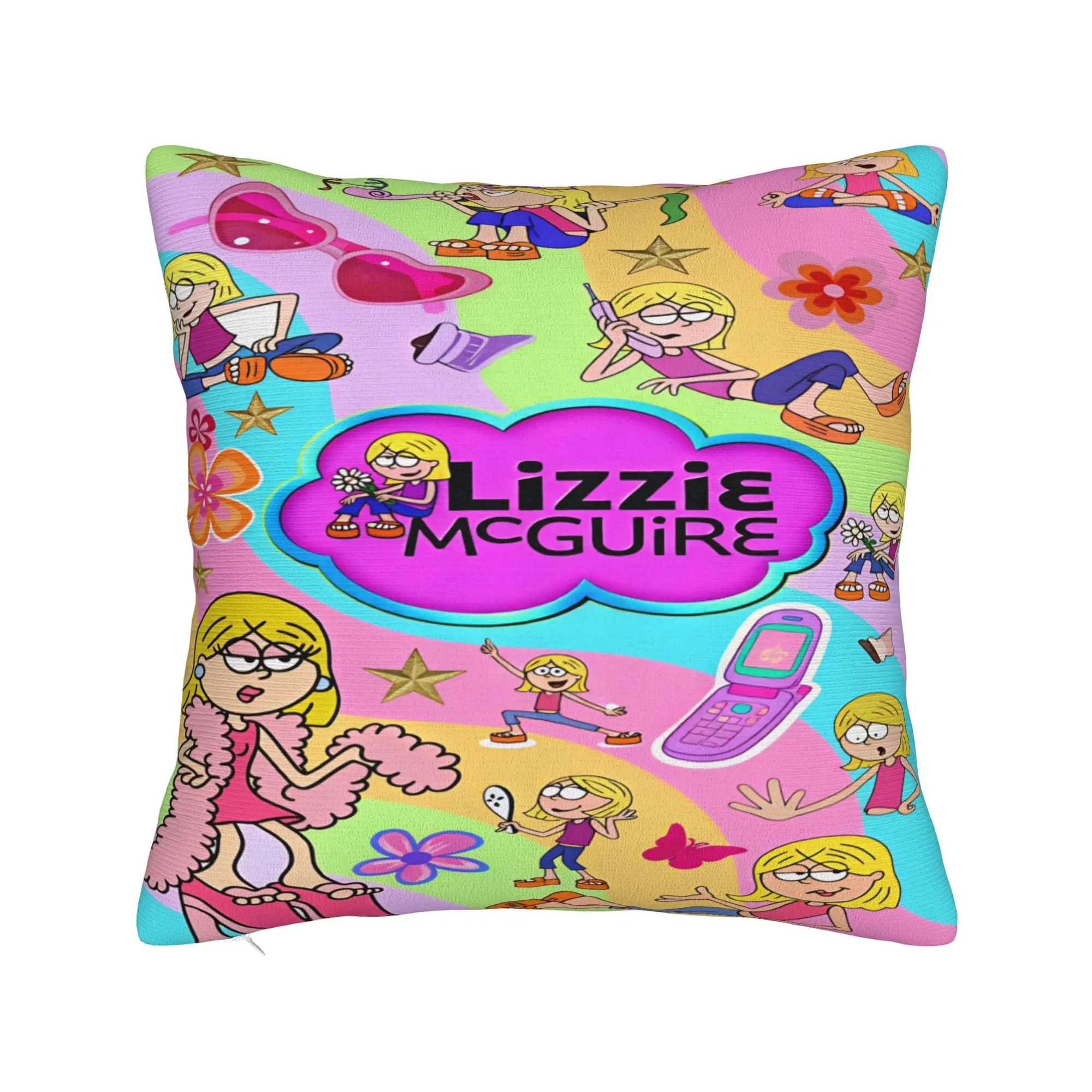 Lizzies Cartoon McGuires Pillow Cover  Cute Funny Pillow Case For Sofa Bedroom Home Decor Graphic Cushion Cover Birthday Present