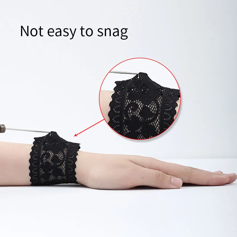 Sexy Lace Sleeve Women Short Arm Cuff Thin Elastic Cover Scars Wrist Summer Driving Fingerless Sunscreen Mittens - view 6