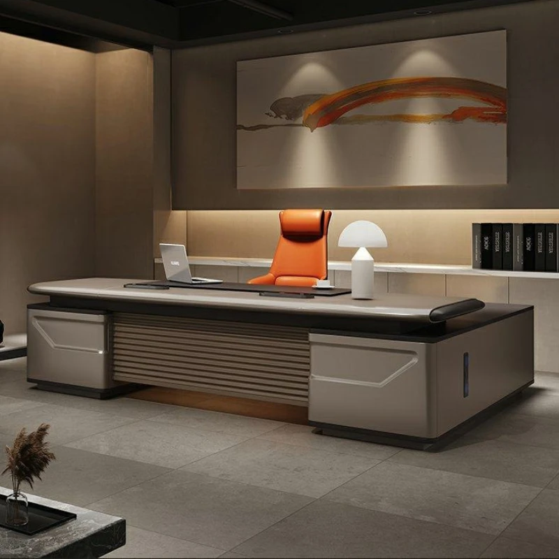 light luxury high-end Boss desk large simple modern executive president table offices Sedentary cajonera escritorio Furnitures