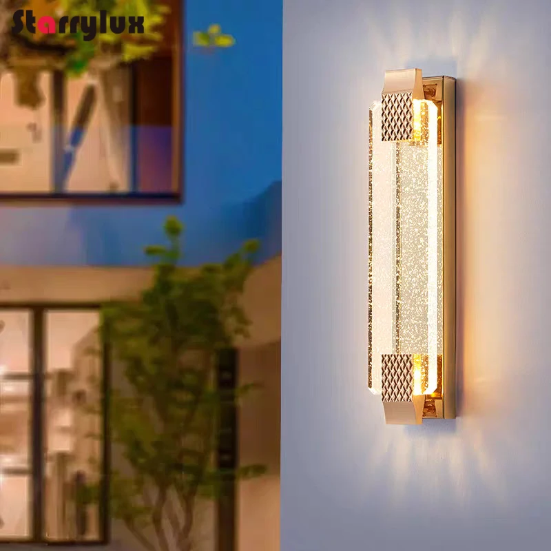 Outdoor Waterproof Bubble Crystal Wall Sconce Luxury Patio Corridor Light Indoor TV ,Bedside