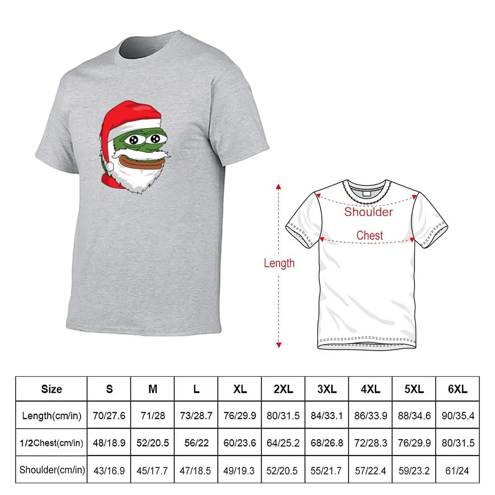 Santa Pepe FeelsOkayMan T-Shirt summer top anime clothes mens t shirts