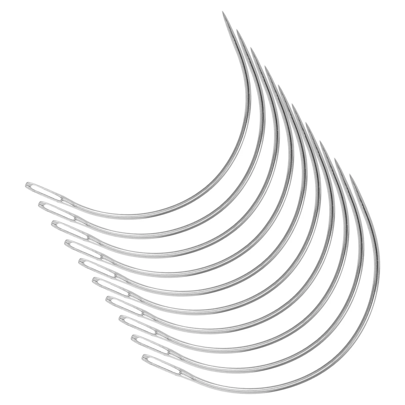 

100Pcs C Shape Curved Sewing Needle Large Upholstery Needle Heavy Duty Hand Sewing Needles Hair Extension Braiding Needles