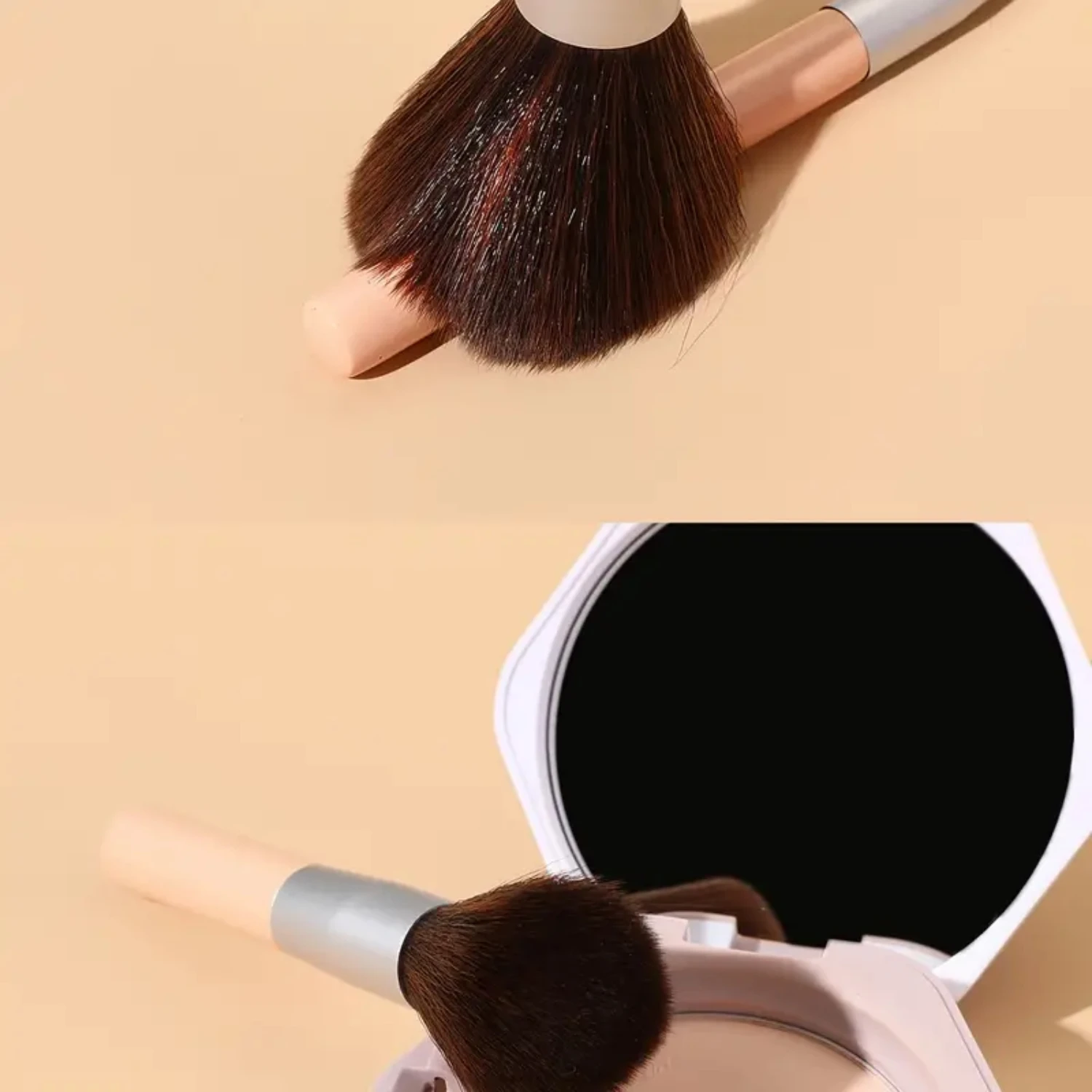 8pcs Mini Travel Makeup Brush Set , Synthetic Hair Cosmetic Foundation Blending Blush Eyeliner Face Powder Brushes