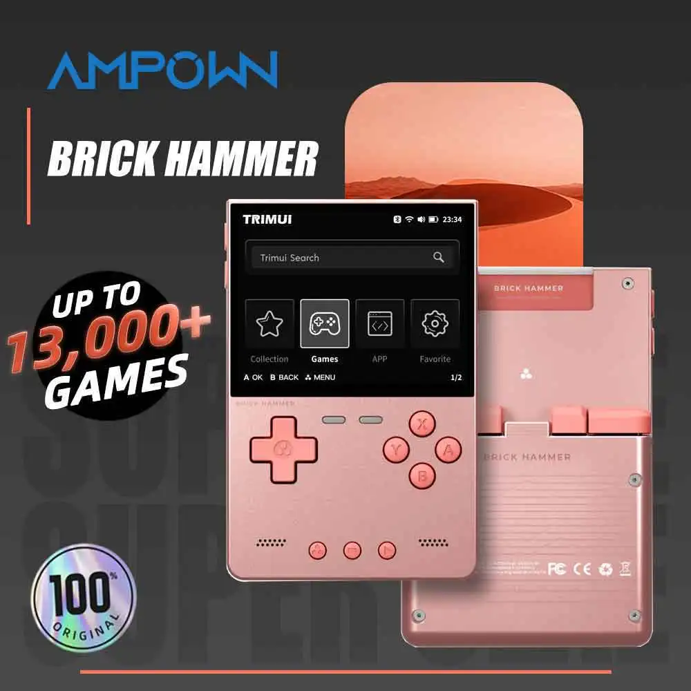 

Портативная игровая консоль TRIMUI BRICK Hammer, 3.2-дюймовый IPS-экран 1024x768 с полной ламинацией, цельнометаллический корпус с ЧПУ, открытый исходный код, подарок