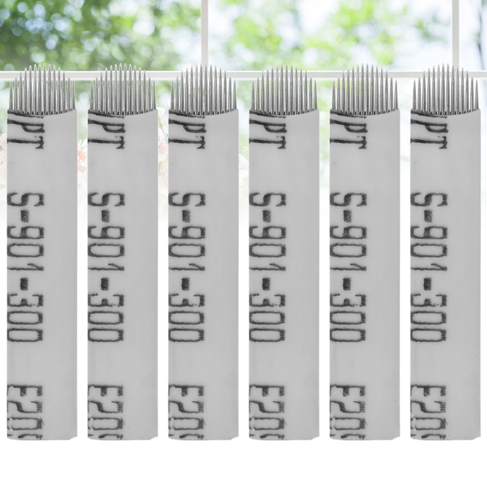 

50pcs Microblading Blades Tattoo Eyebrow Needles Set Durable Stainless Steel Tools For Female Makup U Shape Small