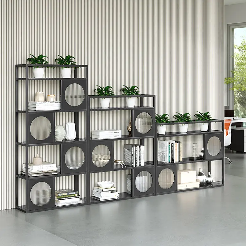 partition cabinet company green plant flower stand low cabinet modern simple workstation double-sided bookshelf shelf partition