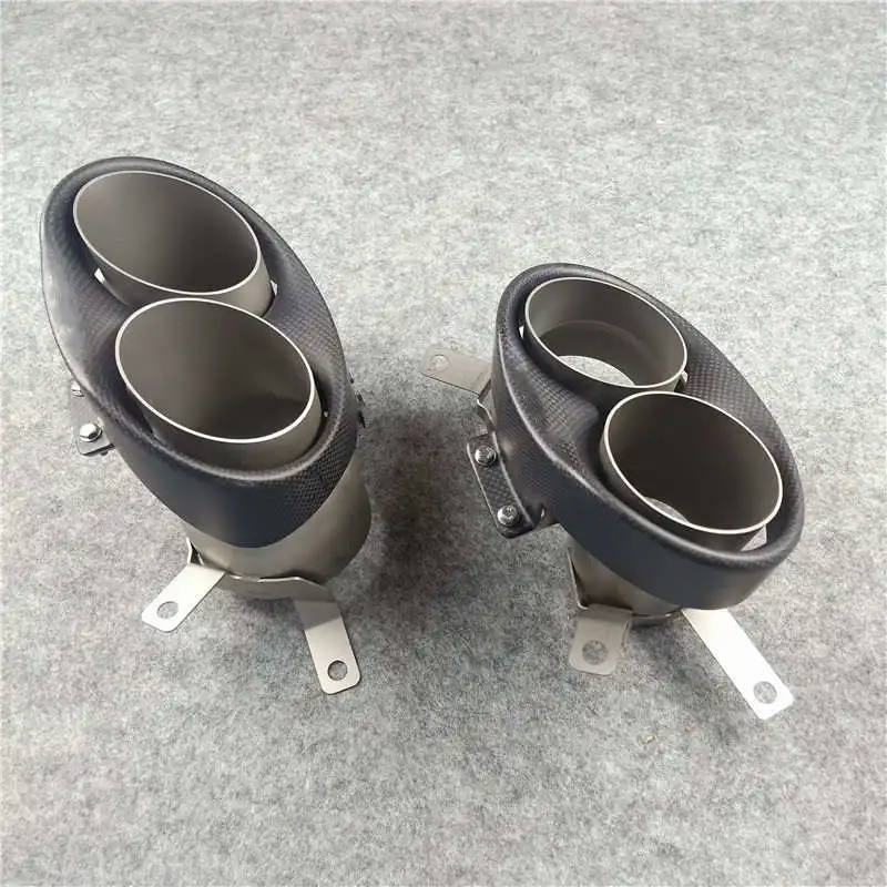 

One Pair Need welding Exhaust Pipe For Audi RS4 RS5 RS6 RS7 Diffuser Carbon Fiber Stainless Steel Muffler Tip Tail Throat