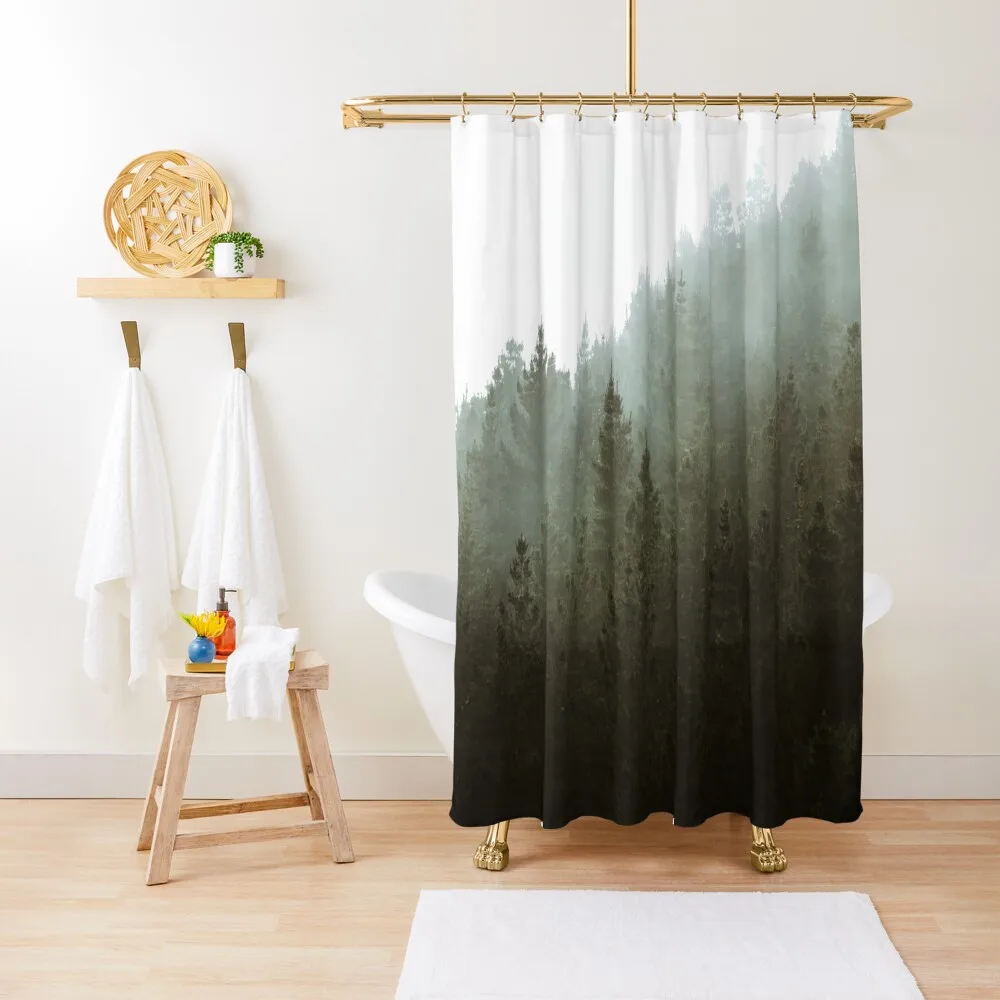 

Forest Fog Woodland Shower Curtain Modern Bathroom Accessories Waterproof Bathroom Shower Curtain