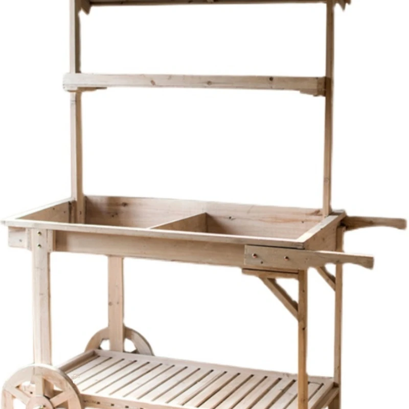 Floor to ceiling home cart, wooden flower rack, storage rack, flower shop display rack, multifunctional ornaments