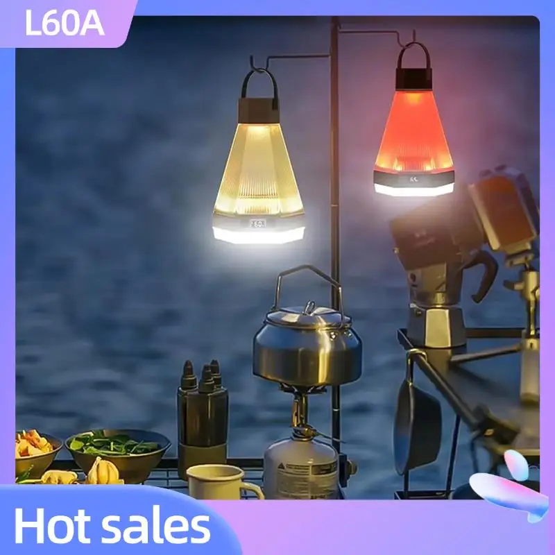 

L60A Rechargeable LED Camping Light,Outdoor Hanging Atmosphere Lamp With Adjustable Brightness,Ideal For Camping Use