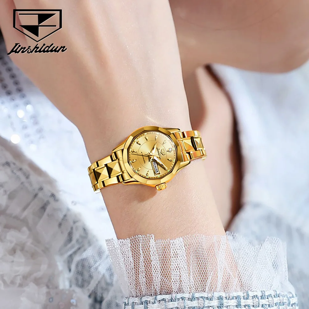 JSDUN 8936 Original Elegant Mechanical Woman Wristwatch Week Date Display Automatic Watch For Women Luxury Waterproof Watches