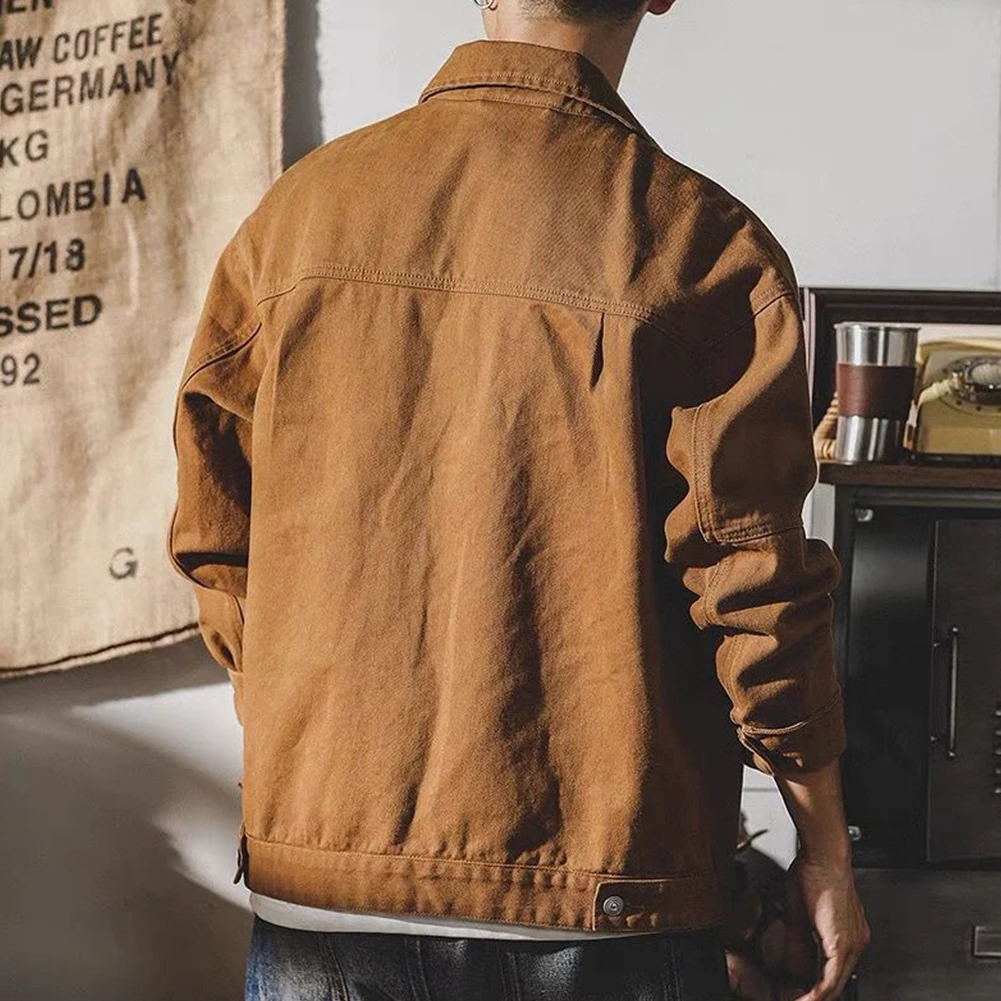 เสื้อโค้ทผู้ชายทรงหลวมแขนยาว, เสื้อโค้ทสำหรับใส่ทำงานกลางแจ้งไซส์ใหญ่ดูแลรักษาง่ายทนทานใช้ได้ทุกวัน