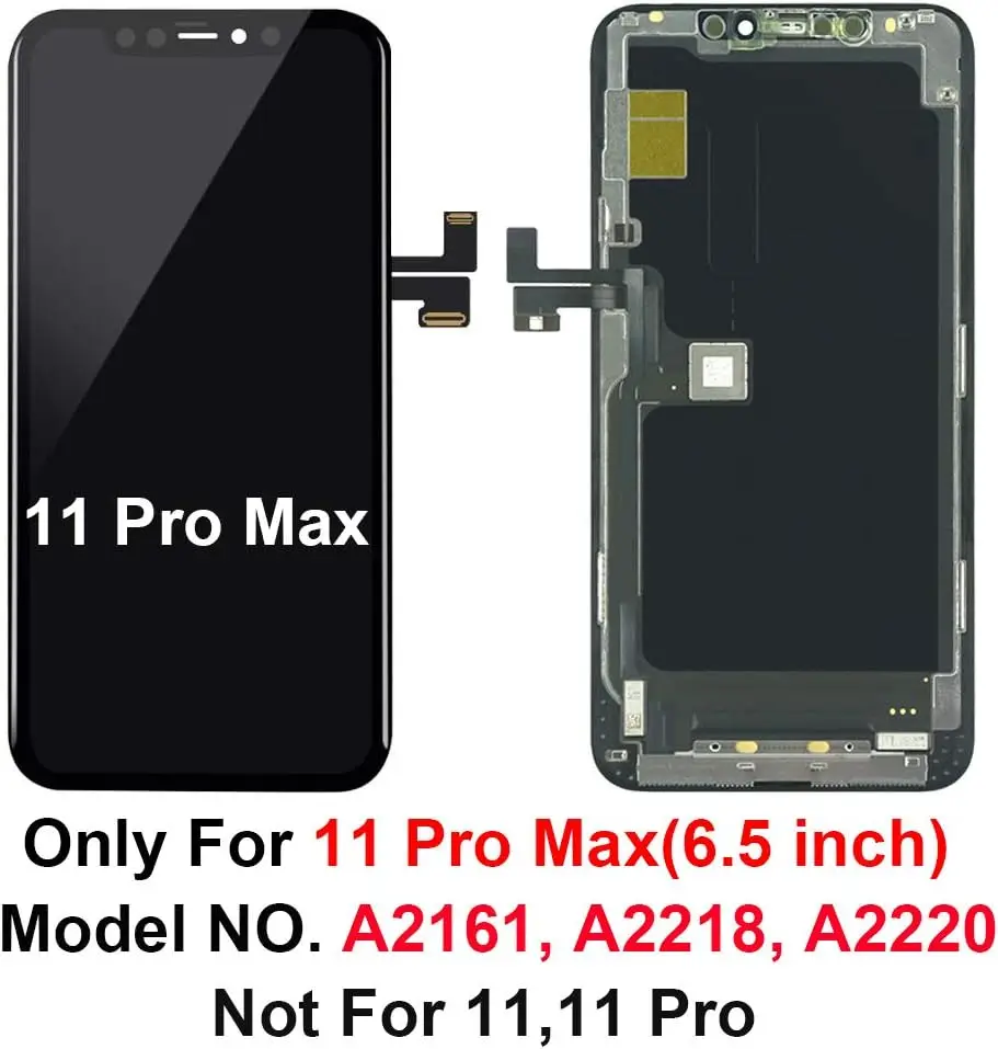 Original OLED for IPhone11 Pro Max Screen Replacement 3D Touch FHD Display Repair Kit Digitizer Assembly with Tools Set & Glass