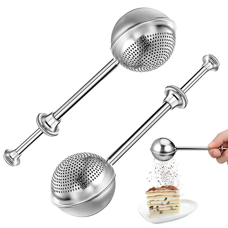 

Stainless Steel Flour Dusting Wand Sifter 2Pcs Powdered Sugar Shaker Duster For Baking Spices Kitchen Gadget Tools