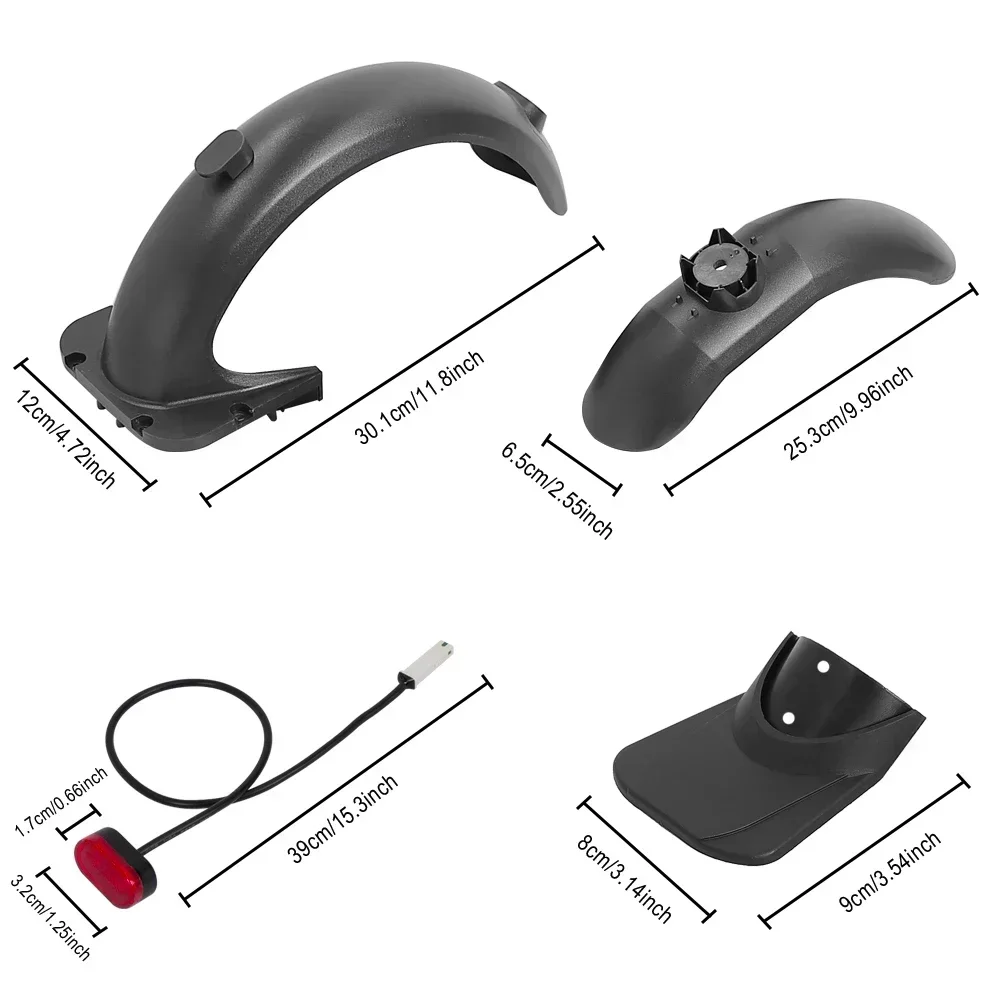 Vorne Hinten Kotflügel Zubehör Kit Für Ninebot Max G30 Elektrische Roller Carbon Fiber Fender Flügel Mit Bremslicht Teil – Detail 36