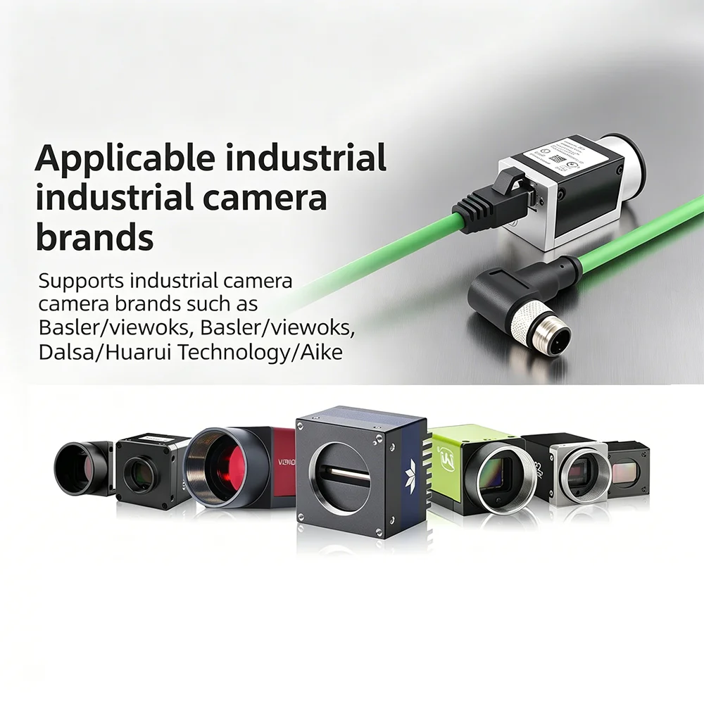 M12 4Pin D-Code Male to RJ45 Industrial Ethernet Cable Straight Right Angle Sensor Cable Compatible with SICK